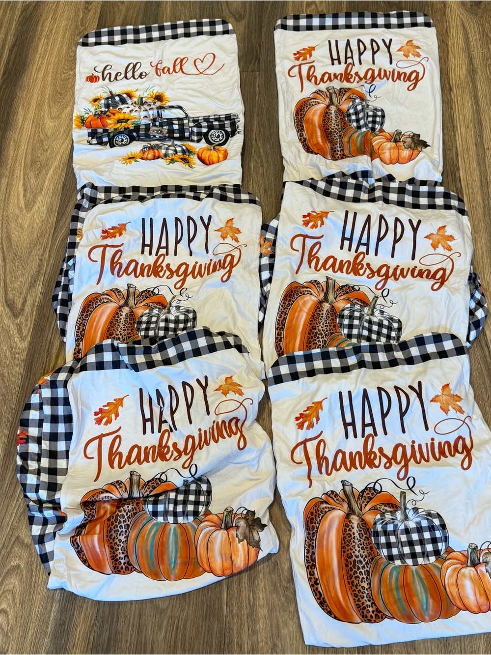 Happy Thanksgiving Pumpkin Decorative Chair Covers - Set of 6